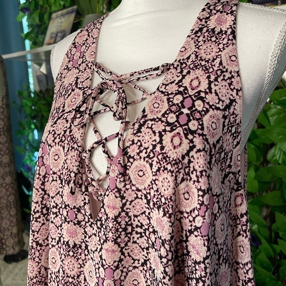 Show Me Your Mumu Dress Women's Size S Rancho Mirage Lace Up Tunic Mini Festival - Picture 3 of 11